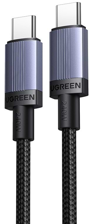 Кабель UGREEN L528 USB-C to USB-C PD 3.0 100W 1 м Space Gray (65832)